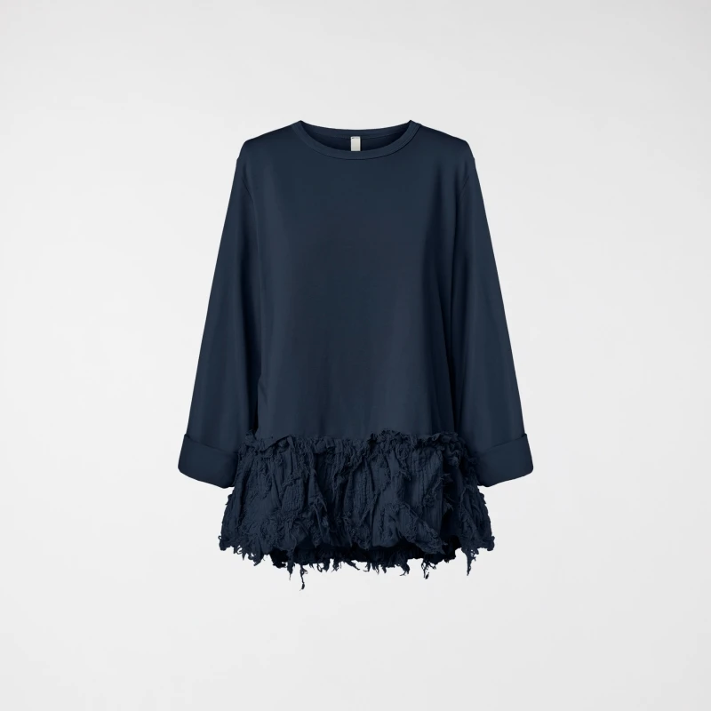 FELPA CON ORLO FIL COUPE' BLU