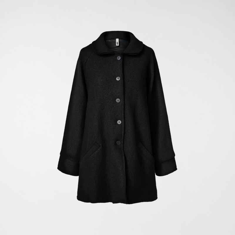 VIRGIN WOOL CROPPED COAT