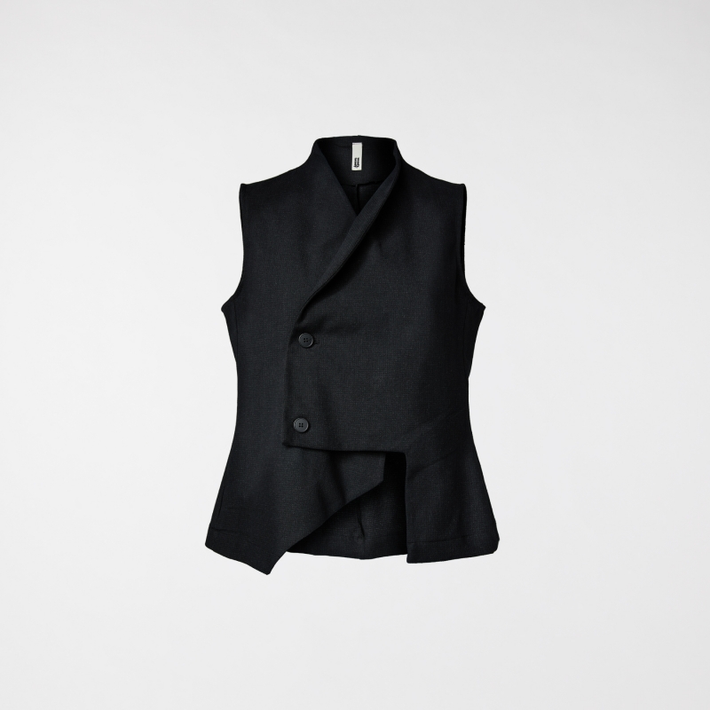 GILET EN TWEED COTON MÉLANGÉ