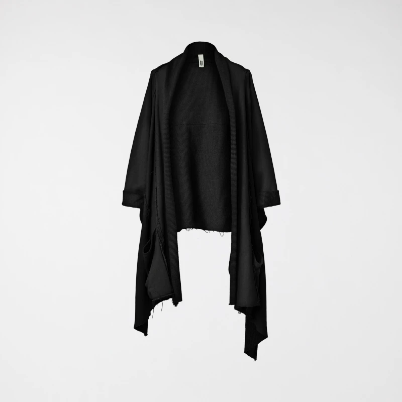 CARDIGAN IN FELPA SLAVATA NERO