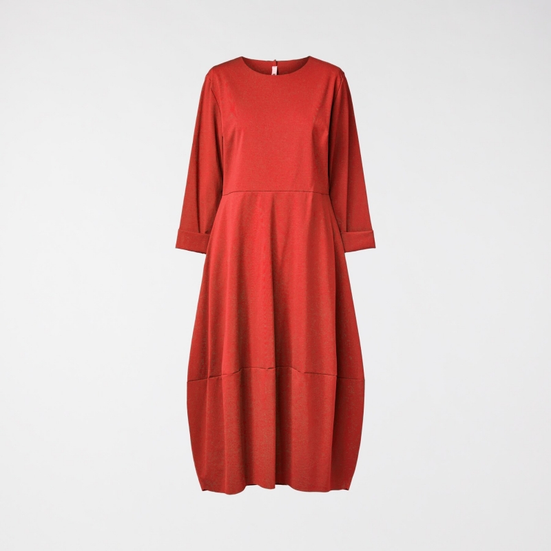 MILAN STITCH DRESS RED