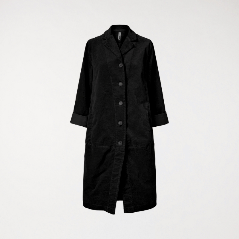 LONG VELVET JACKET BLACK