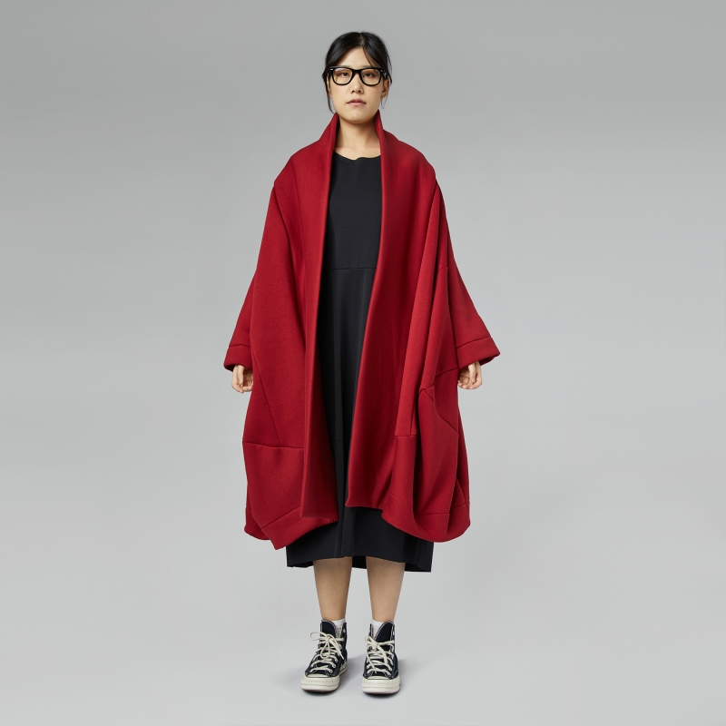 CARDIGAN GARZATO BORDEAUX