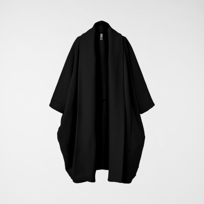 GAUZED CARDIGAN BLACK