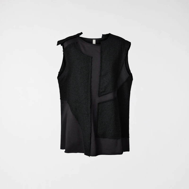 VEST WITH WOOL INLAYS