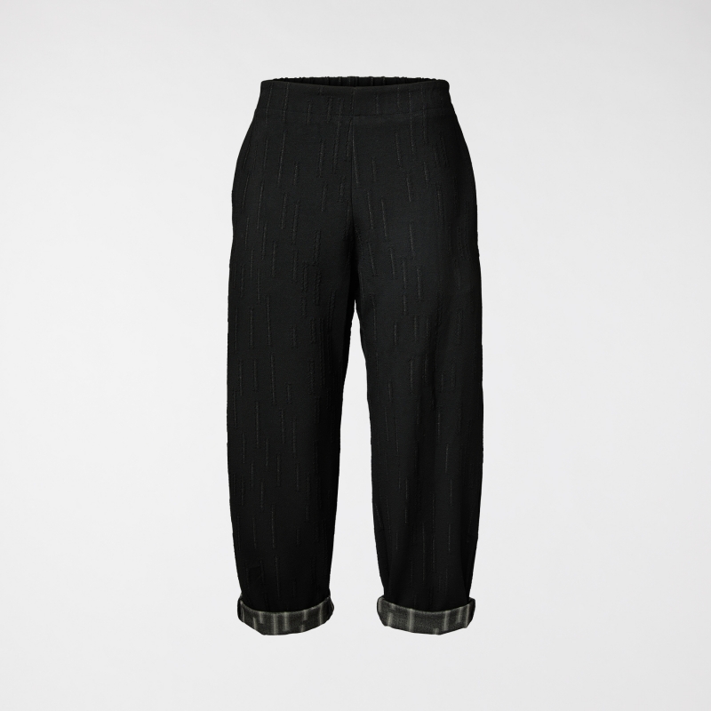 PANTS WITH EMBOSSED HATCHING