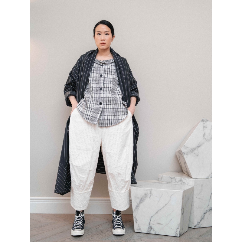 SEERSUCKER PANTS WHITE