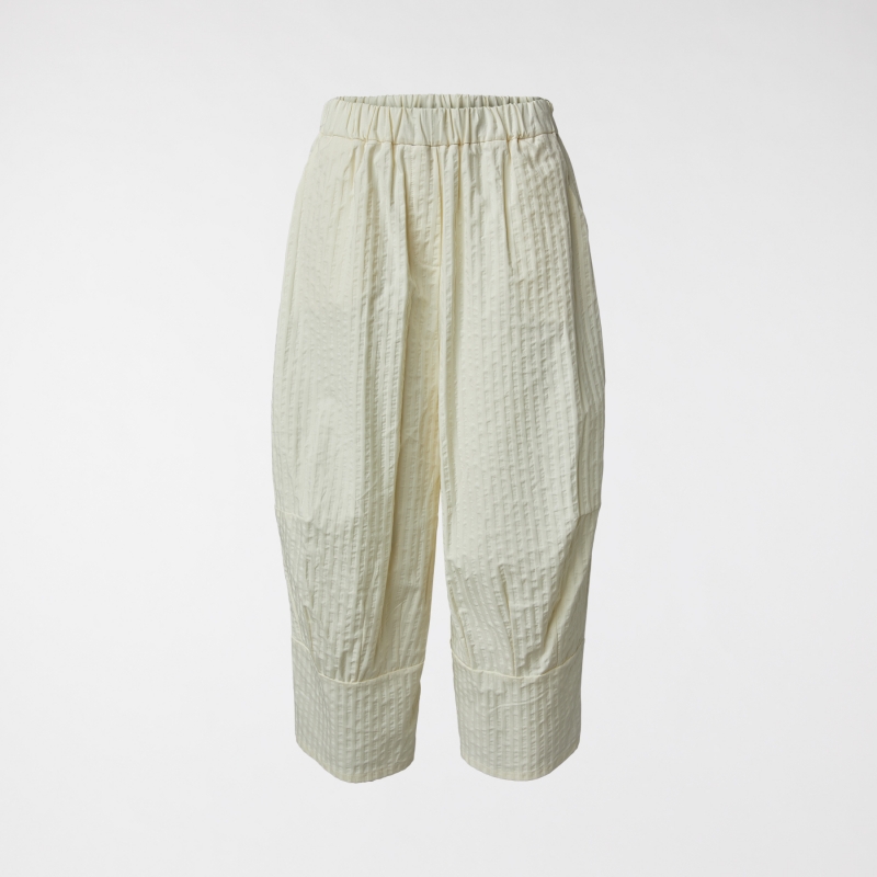 PANTALONI IN SEERSUCKER BIANCO