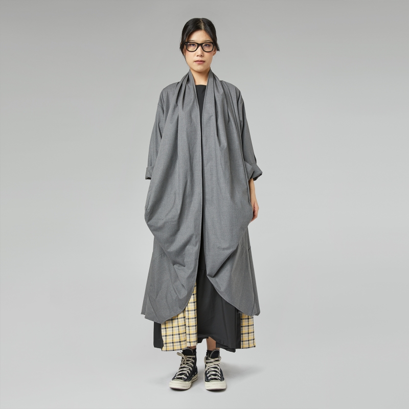 CARDIGAN EN SERGÉ GRIS