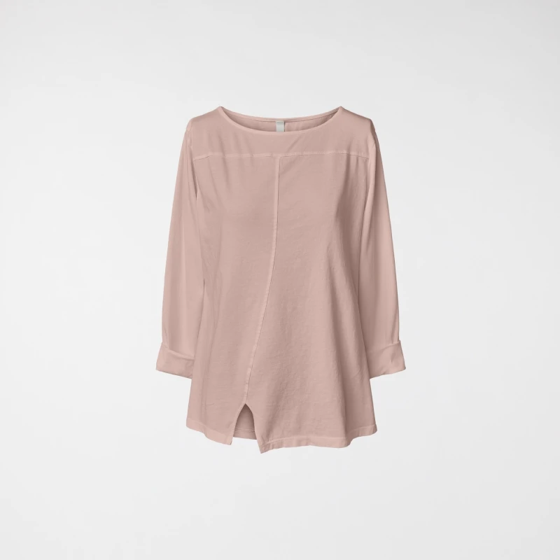 COTTON T-SHIRT WITH SPLIT PINK