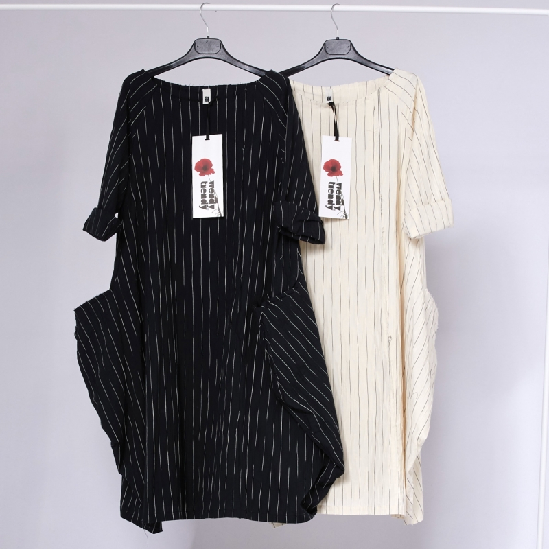 ABITO A RIGHE 250194 BIANCO