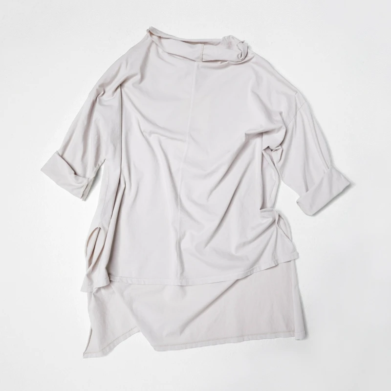 T-SHIRT WITH COLLAR BEIGE