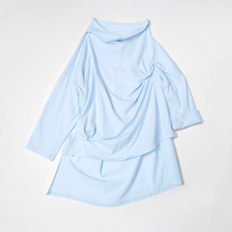 T-SHIRT WITH COLLAR SKY BLUE