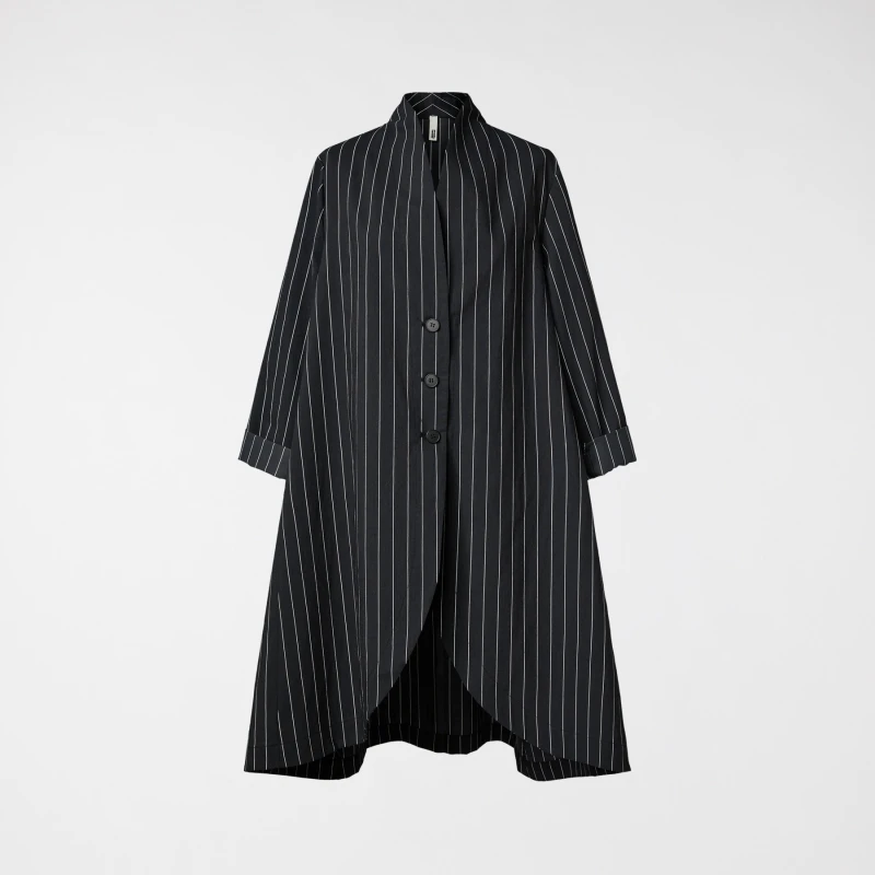 OVERCOAT IN PINSTRIPED FABRIC