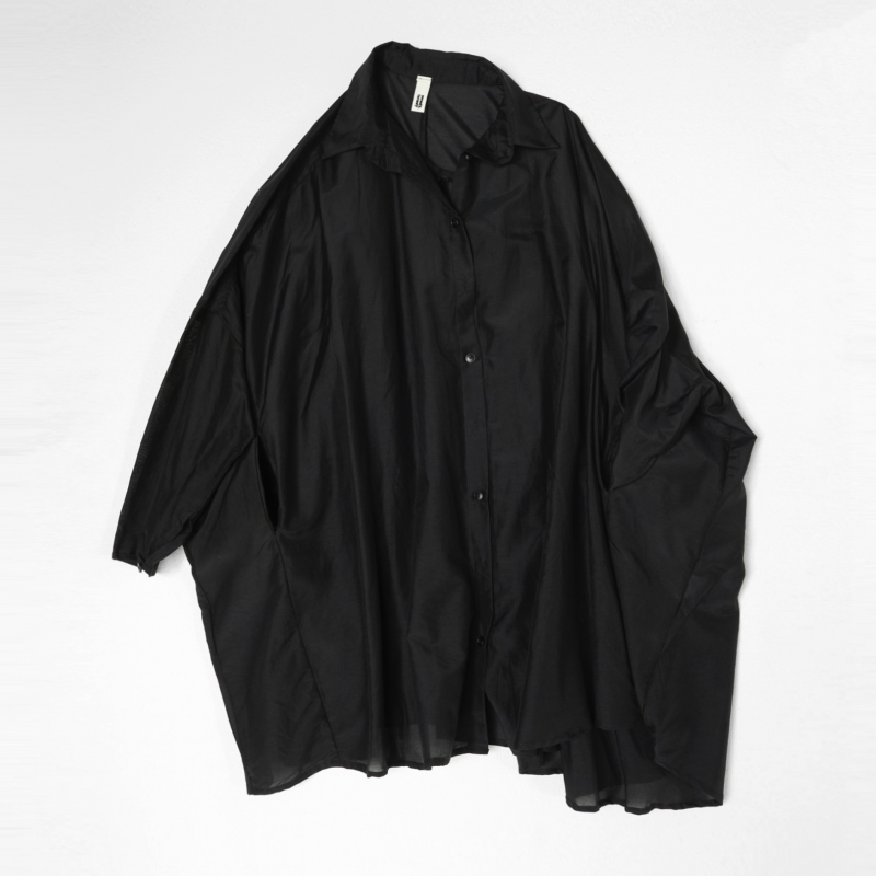 SEMI-TRANSPARENT SHIRT BLACK