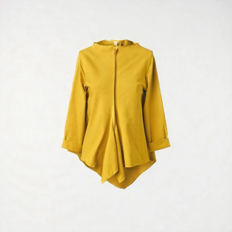 ASYMMETRIC SWEATSHIRT MUSTARD