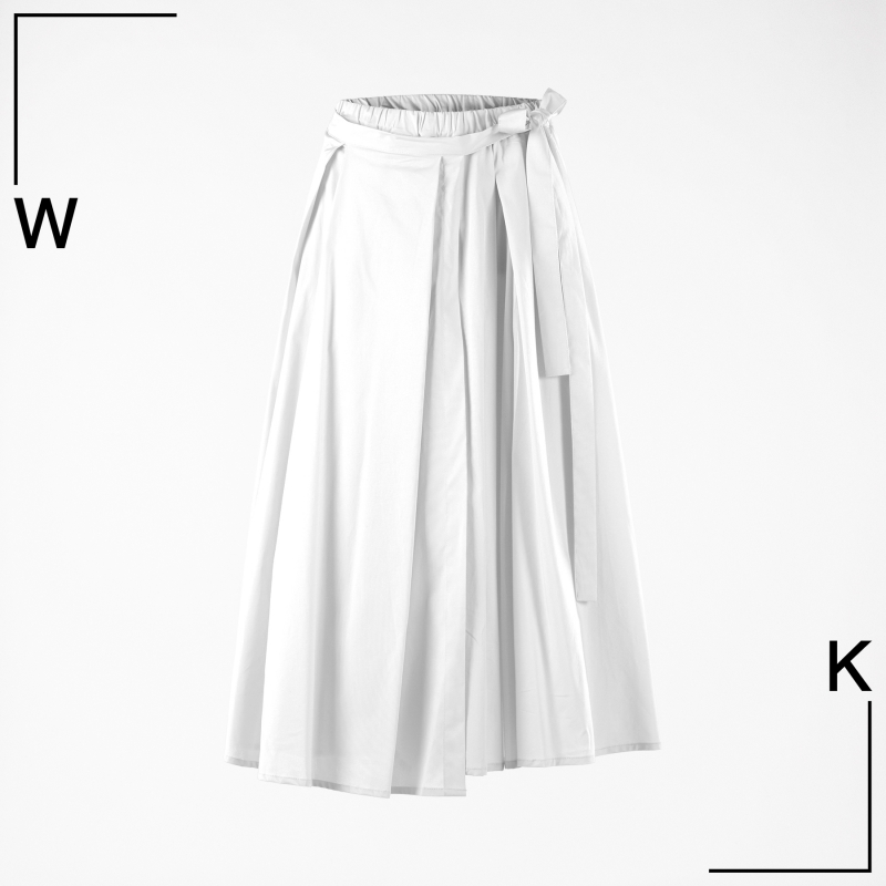 COTTON SKIRT WITH FAUX PAREO