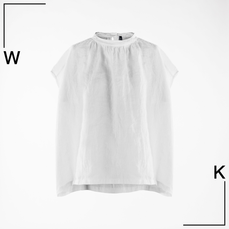 WIDE LINEN BLOUSE WITH...