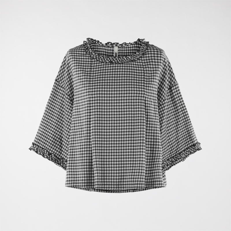 checked blouse material