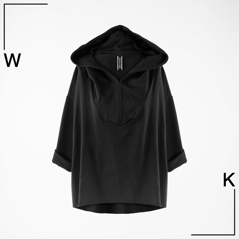 HOODIE WITH BANDED COLLAR