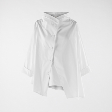 ジャケット・アウター Y's 23AW COTTON BUTTON ASYMMETRIC JACKET LINEN/COTTON ASYMMETRIC JACKET WITH PARTIAL PINSTRIPE