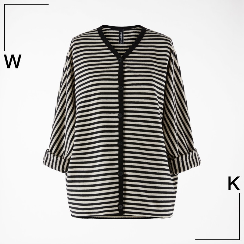 STRIPED CARDIGAN WITH V-NECK