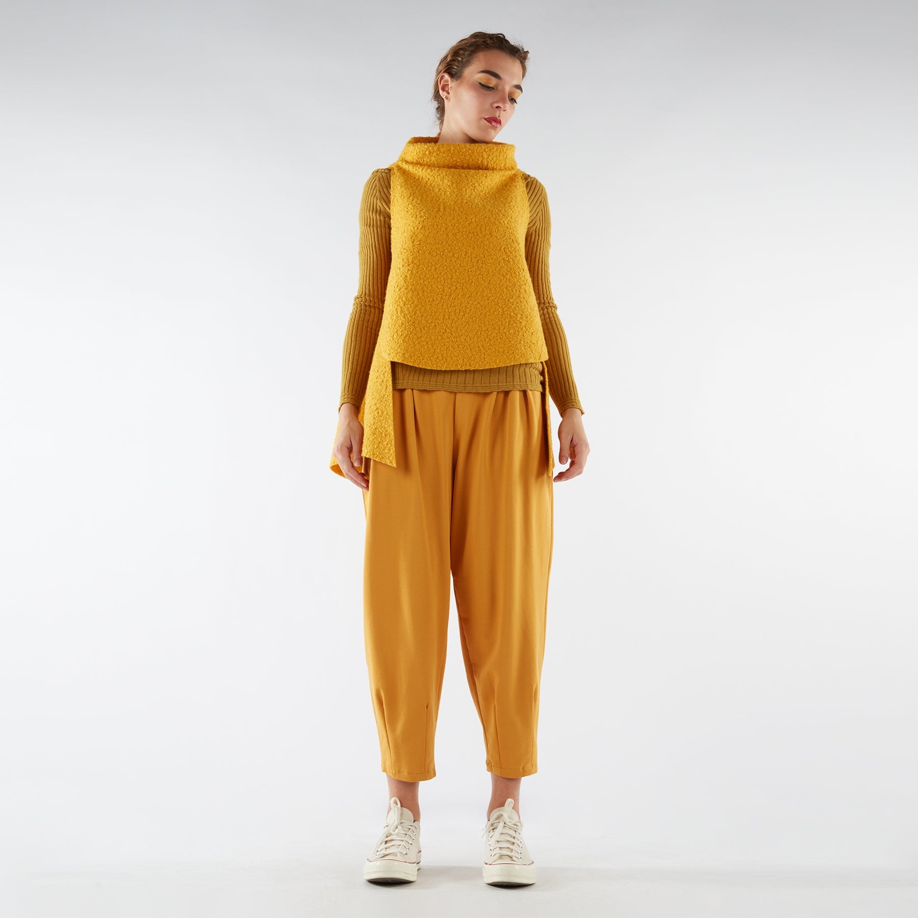 HIGH COLLAR BOUCLÉ WAISTCOAT