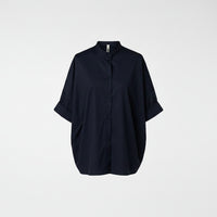 CAMISA COREANA AZUL CON CUELLO