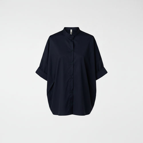 CAMISA COREANA AZUL CON CUELLO