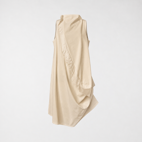 VESTIDO SIN CUELLO EN PUNTO MILANO 