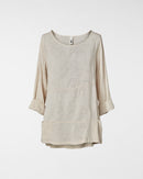 T-SHIRT IN COTTON AND VISCOSE BLEND FABRIC