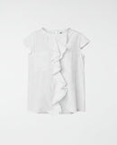 COTTON BLOUSE WITH ROUCHE