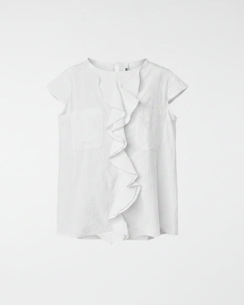 COTTON BLOUSE WITH ROUCHE