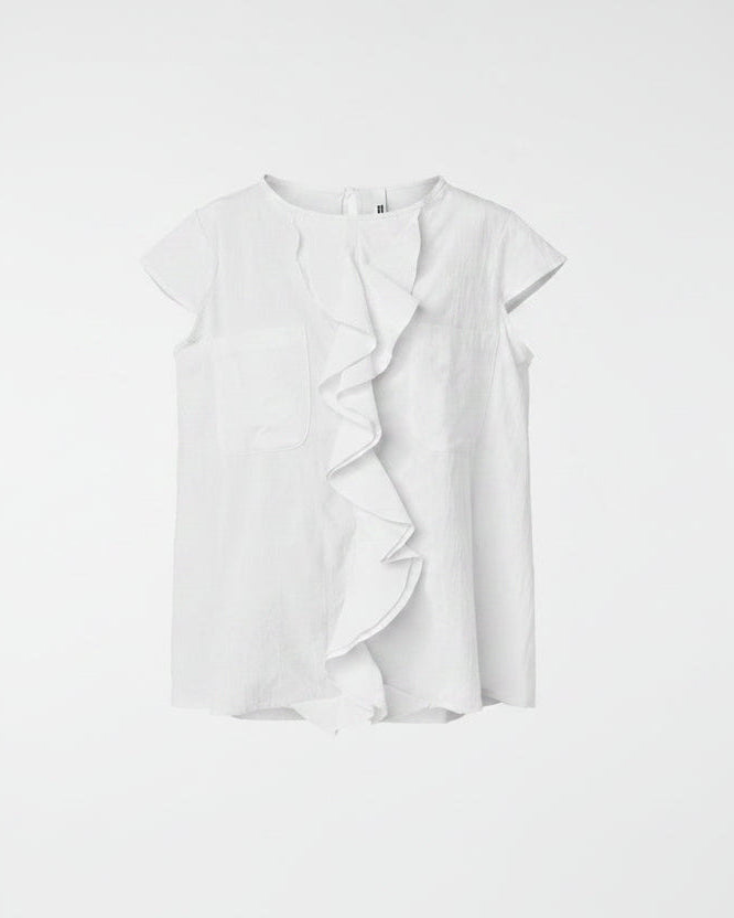 COTTON BLOUSE WITH ROUCHE