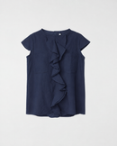 BLUSA DE ALGODÓN CON ROUCHE