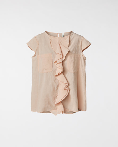 COTTON BLOUSE WITH ROUCHE