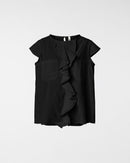 COTTON BLOUSE WITH ROUCHE