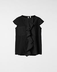 COTTON BLOUSE WITH ROUCHE