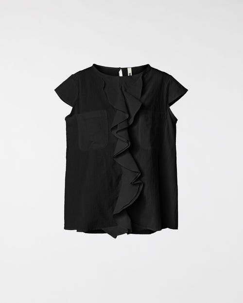 COTTON BLOUSE WITH ROUCHE