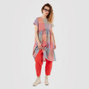 COLOURED CHECKERED MIDI DRESS