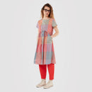 COLOURED CHECKERED MIDI DRESS