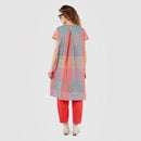 COLOURED CHECKERED MIDI DRESS