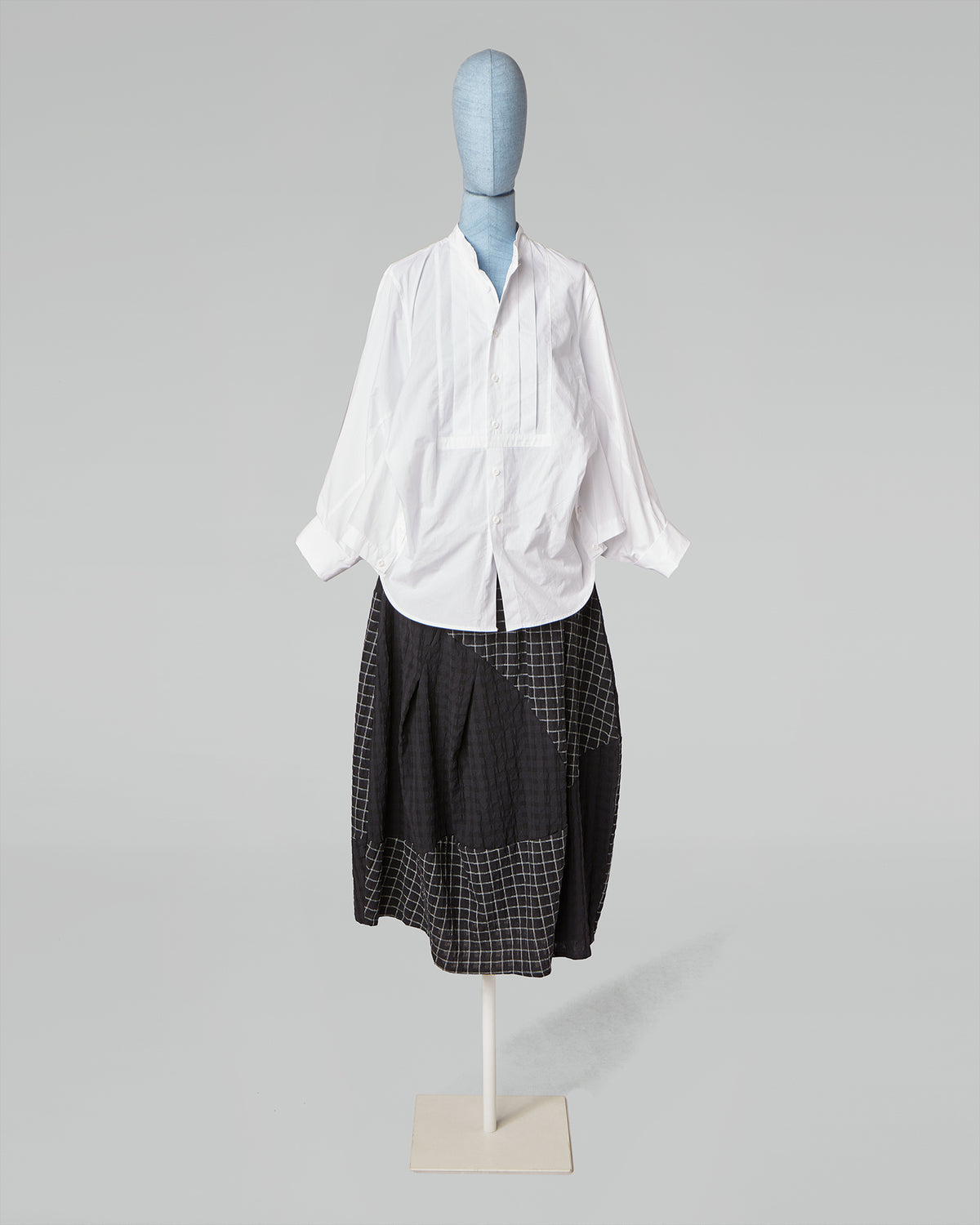 PATCHWORK CHECKERED SKIRT