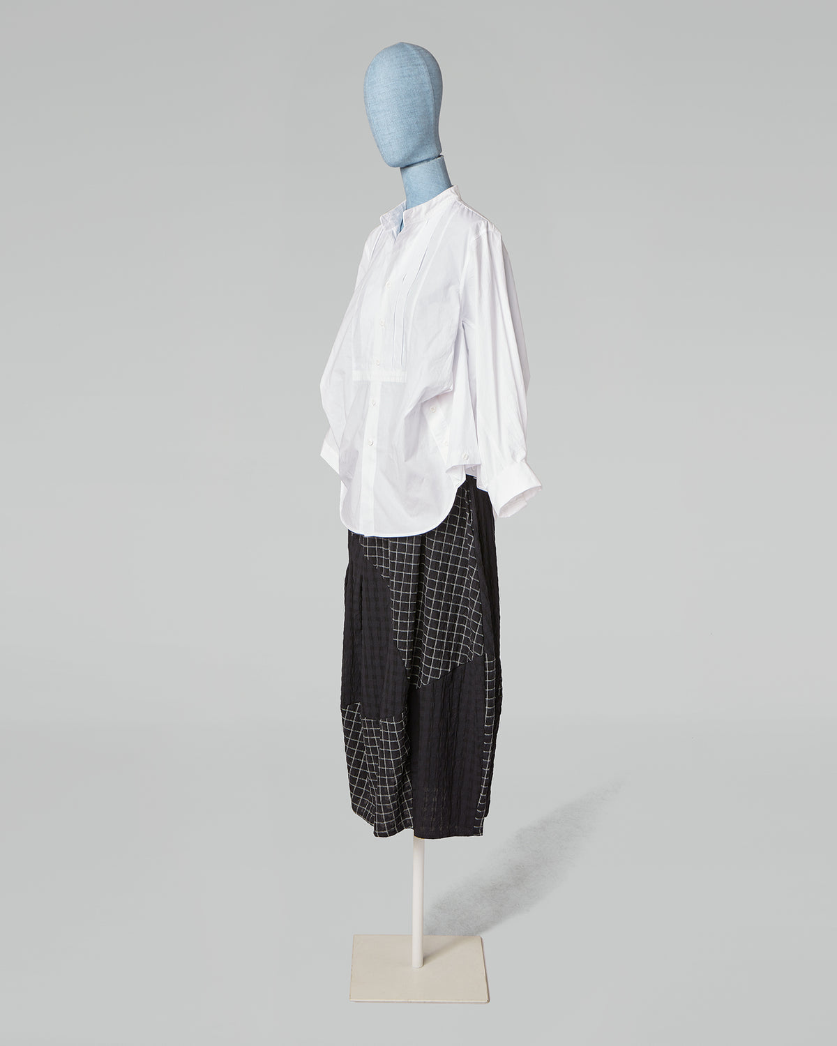 PATCHWORK CHECKERED SKIRT