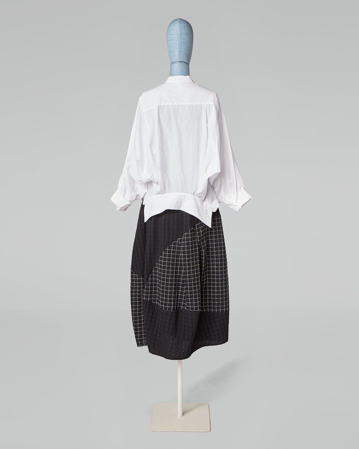 PATCHWORK CHECKERED SKIRT