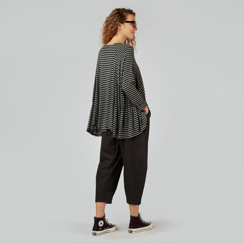 VISCOSE BLEND PINSTRIPE TROUSERS