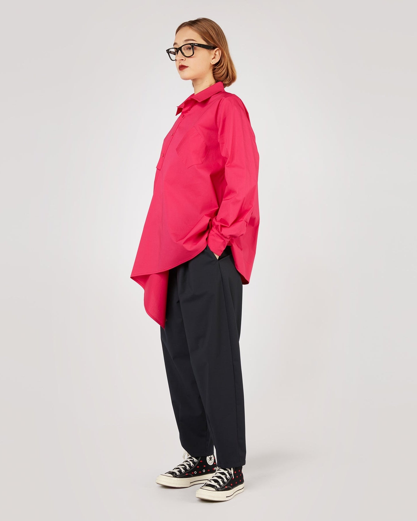 CAMICIA ASIMMETRICA CON TASCHINO