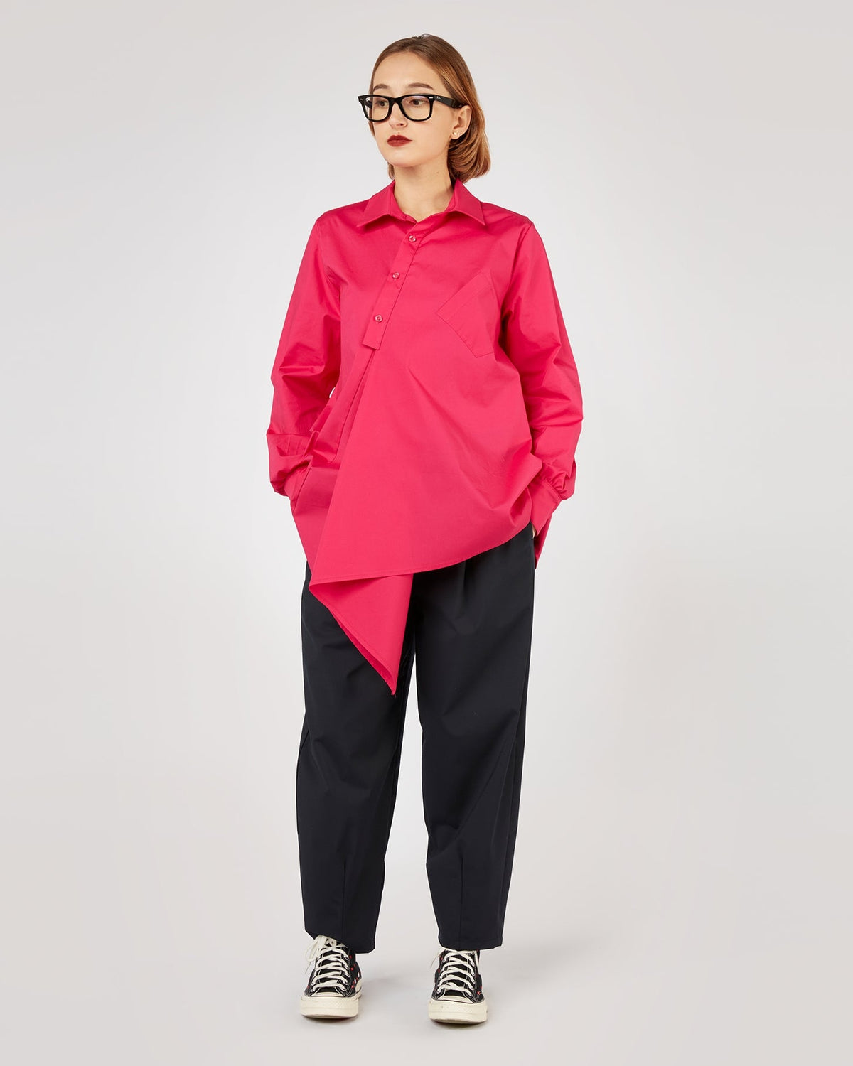CAMICIA ASIMMETRICA CON TASCHINO