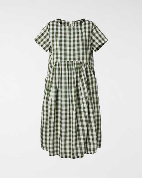 GINGHAM MIDI DRESS