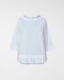 COTTON POPLIN BLOUSE WITH PLEATS